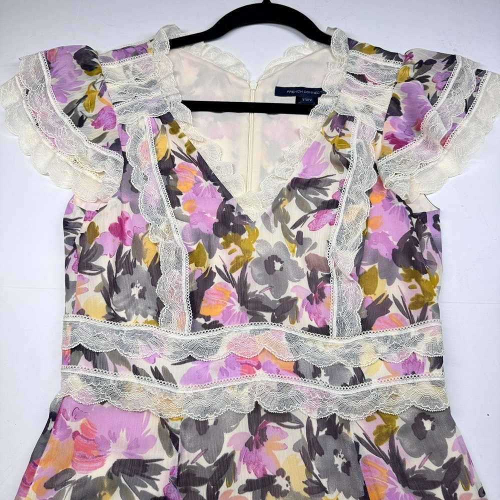 Y2K Style Floral Lace Dress Sz S / 4 Fairy Midi Cottage Babydoll 4 Spring Weddin - Picture 11 of 16